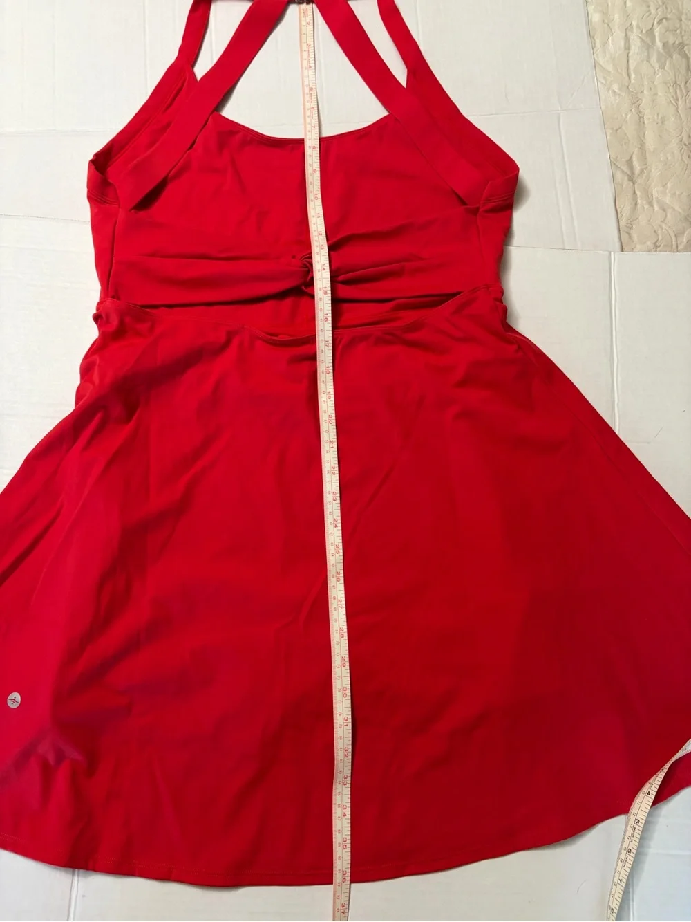 Halara Red Backless Twisted Dance Flare Dress XL | Easy Peezy Activewear - Picture 13 of 13